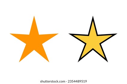 Star Icon Set für Web- und mobile App. Bewertungszeichen und -zeichen. Lieblingssternsymbol