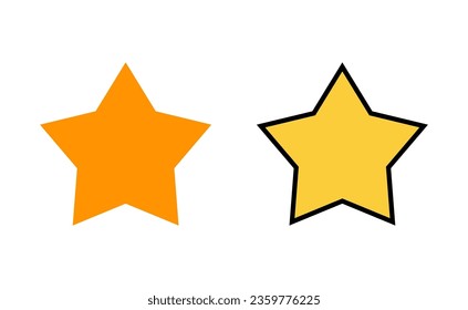 Star Icon set for web and mobile app. rating sign and symbol. favourite star icon