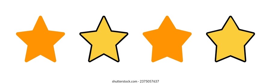 Star Icon set for web and mobile app. rating sign and symbol. favourite star icon