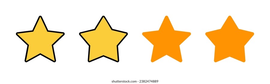 Star Icon set for web and mobile app. rating sign and symbol. favourite star icon