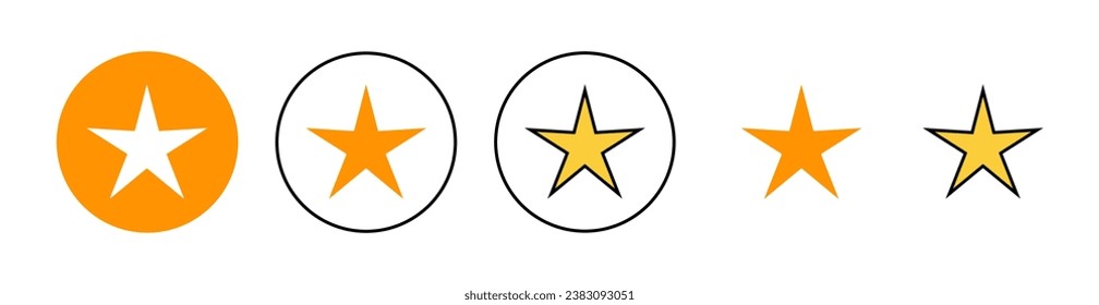 Star Icon set for web and mobile app. rating sign and symbol. favourite star icon