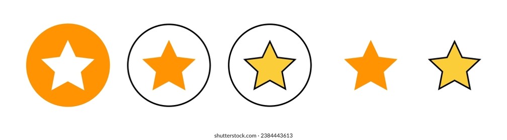Star Icon set for web and mobile app. rating sign and symbol. favourite star icon