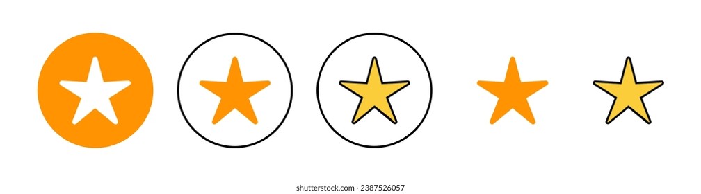 Star Icon set for web and mobile app. rating sign and symbol. favourite star icon