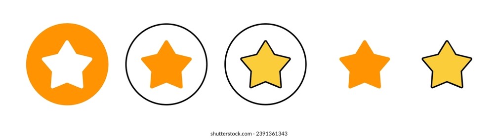 Star Icon set for web and mobile app. rating sign and symbol. favourite star icon