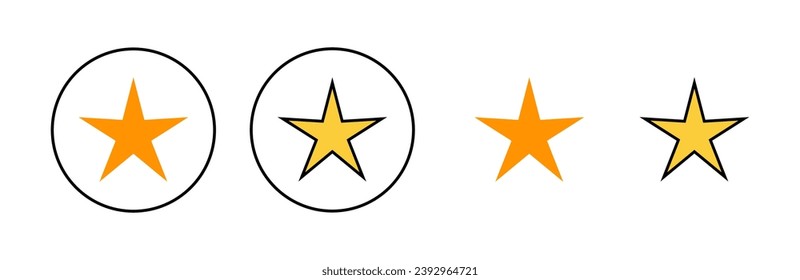 Star Icon set for web and mobile app. rating sign and symbol. favourite star icon