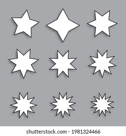 Star icon sets. Great vectors for social media, comics, web, apps, etc.