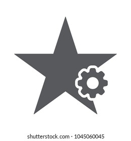 Star icon with settings sign. Star icon and customize, setup, manage, process symbol. Vector icon