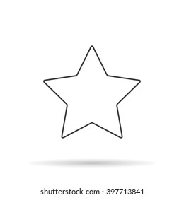 Star icon with shadow on  a white background, vector illustration