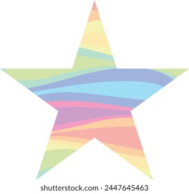 star icon shape with rainbow color inside, star icon vector illustration.