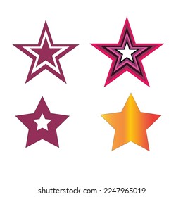 Star icon. Star shape. Symbol of award, decoration, quality, rating etc. Vector illustration