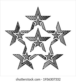 Icono de estrella, Icono de forma de estrella Ilustración de arte vectorial