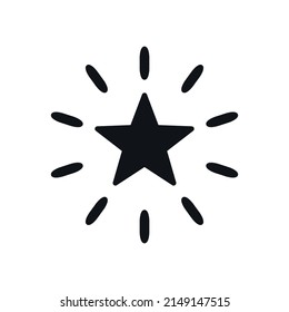 Star icon, shine element. Isolated vector decor.