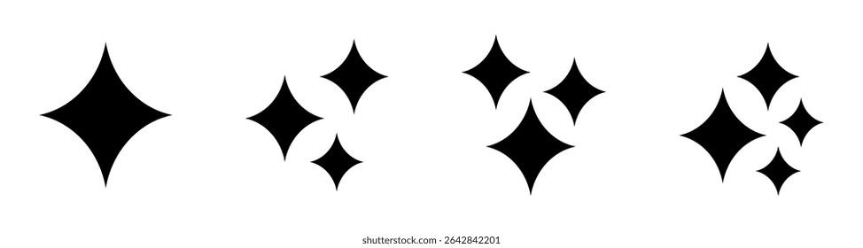 Ícone de estrela. Ícone Brilhar. Estrelas cintilantes. Símbolo de brilho, brilho, brilho, etc.