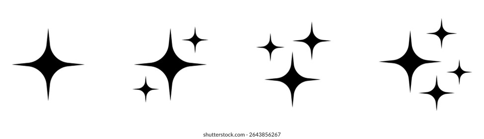 Ícone de estrela. Ícone Brilhar. Estrelas cintilantes. Símbolo de brilho, brilho, brilho, etc.