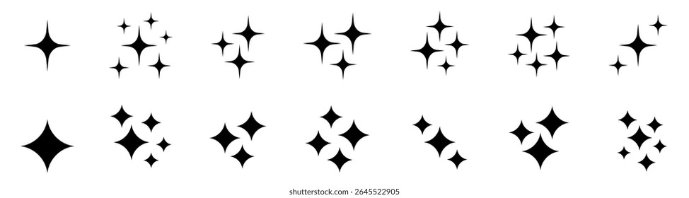 Ícone de estrela. Ícone Brilhar. Estrelas cintilantes. Símbolo de brilho, brilho, brilho, etc.