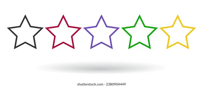 Star icon. Shiny set line and background vector ilustration.