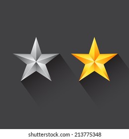 Star icon with silver star and gold star