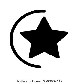 Star icon with a simple and clean design. Perfect for ratings, achievements, and decorative graphics.