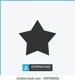 star icon. Simple filled star icon. On white background.
