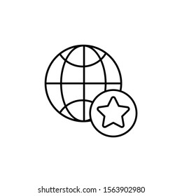 Star icon. Simple line, outline vector of globe icons for ui and ux, website or mobile application