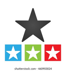 Star icon. Simple logo of star on white background. Flat vector illustration.