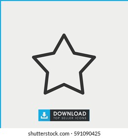 Star icon. Simple outline Star vector icon. On white background.