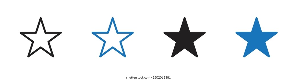 Icono de estrella Vector de trazo de línea delgada simple
