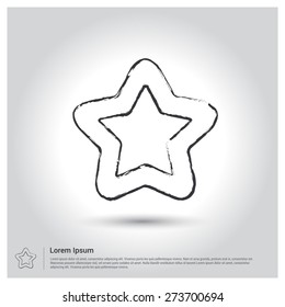 Star icon, Sketch Doodle pictogram icon on gray background. Vector illustration