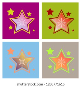 Star icon. Sky, Xmas, favorite and night icons set. Star of David vector. Shining star. Five star
