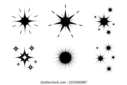 Icono de estrella. Cielo, Navidad, íconos favoritos y de noche.  Ilustración del vector