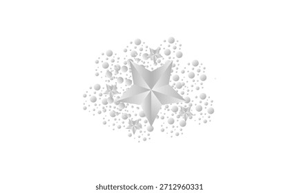 Star icon with snow effect and Christmas decoration design