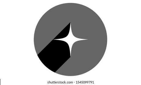 Star icon, sparkle icon. Flat icons vector design. Simple icons with shadows
