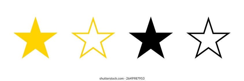 Star icon. Stars collection. Stars vector icons. Golden stars isolated vector. Star vector illustration