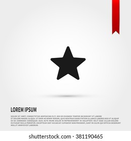 Star Icon. Star symbol. Black star icon. Flat design style. Template for design. 