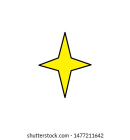 star icon, symbol, illstration filled yellow design template