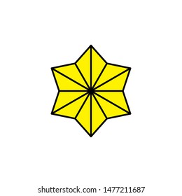 star icon, symbol, illstration filled yellow design template