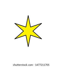 star icon, symbol, illstration filled yellow design template