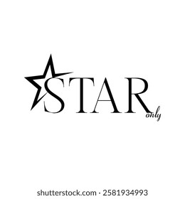 star icon and taxt logotype design.