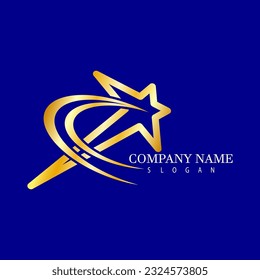 Star icon Template vector illustration design isolated on blue background
