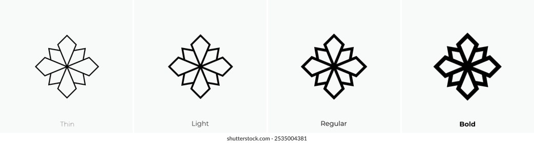 star icon. Thin, Light Regular And Bold style design isolated on white background