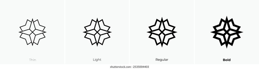 star icon. Thin, Light Regular And Bold style design isolated on white background
