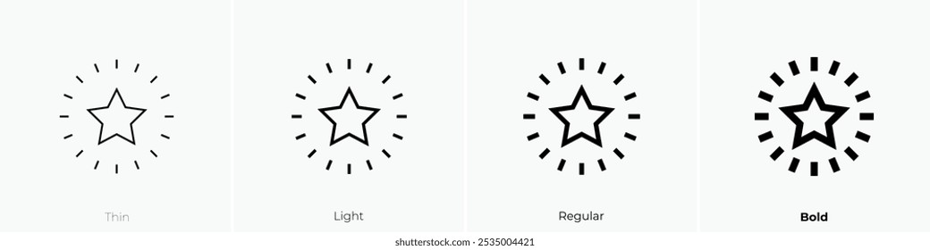 Sternsymbol. Dünnes, helles Design im regulären und kühlen Stil, einzeln auf weißem Hintergrund