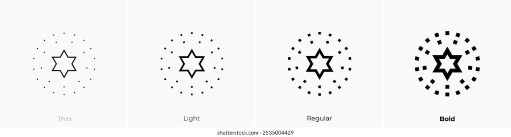 star icon. Thin, Light Regular And Bold style design isolated on white background