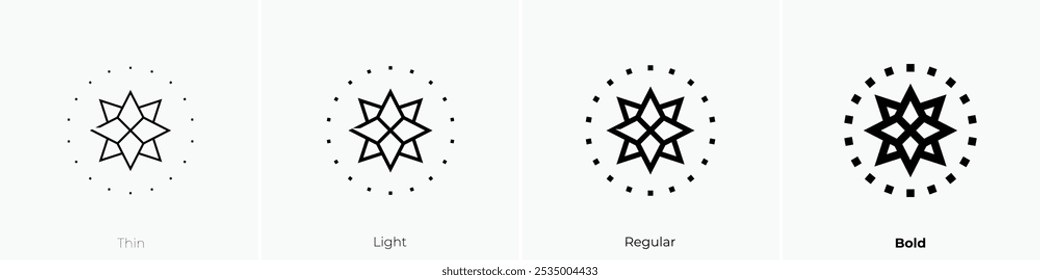 star icon. Thin, Light Regular And Bold style design isolated on white background