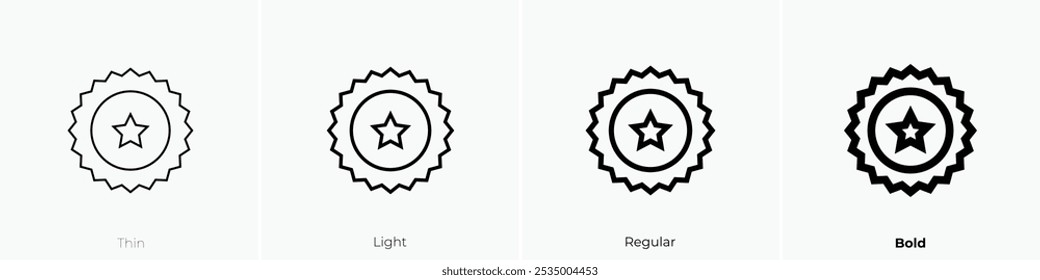 star icon. Thin, Light Regular And Bold style design isolated on white background