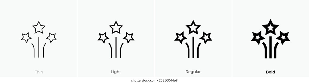 star icon. Thin, Light Regular And Bold style design isolated on white background