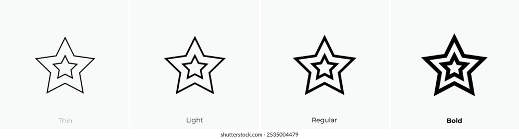 star icon. Thin, Light Regular And Bold style design isolated on white background