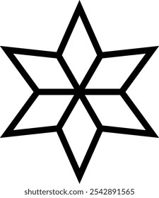 icono de estrella. Diseño de estilo lineal delgado aislado sobre fondo blanco