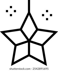 Sternsymbol. Dünnes lineares Design einzeln auf weißem Hintergrund