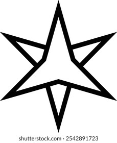 icono de estrella. Diseño de estilo lineal delgado aislado sobre fondo blanco